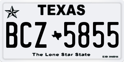 TX license plate BCZ5855