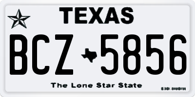 TX license plate BCZ5856