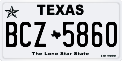 TX license plate BCZ5860