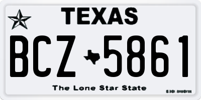 TX license plate BCZ5861