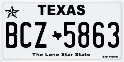 TX license plate BCZ5863