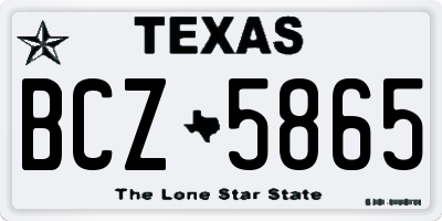 TX license plate BCZ5865
