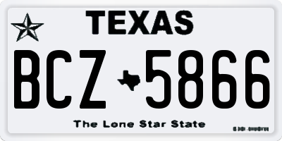TX license plate BCZ5866