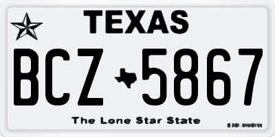 TX license plate BCZ5867