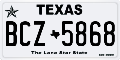 TX license plate BCZ5868