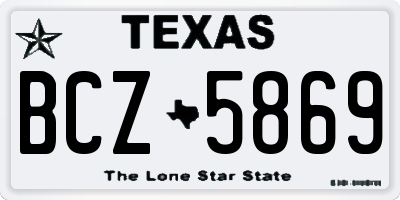 TX license plate BCZ5869