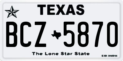 TX license plate BCZ5870