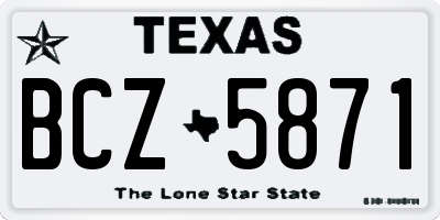 TX license plate BCZ5871