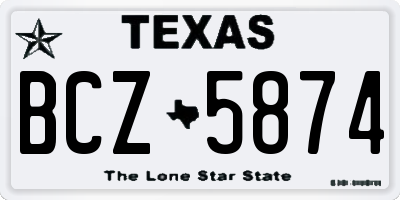 TX license plate BCZ5874