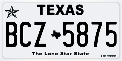 TX license plate BCZ5875
