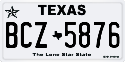 TX license plate BCZ5876