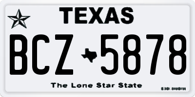TX license plate BCZ5878