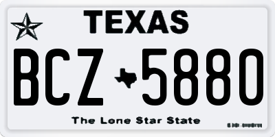 TX license plate BCZ5880