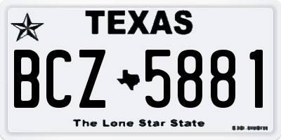 TX license plate BCZ5881