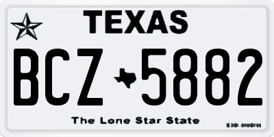 TX license plate BCZ5882