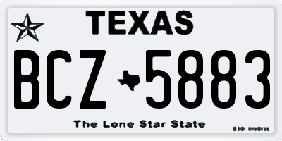 TX license plate BCZ5883
