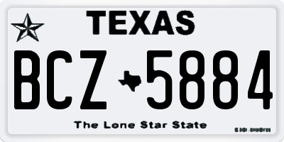 TX license plate BCZ5884