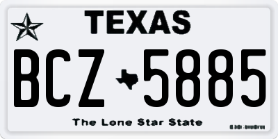 TX license plate BCZ5885