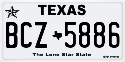 TX license plate BCZ5886