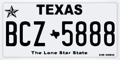 TX license plate BCZ5888