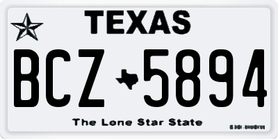 TX license plate BCZ5894