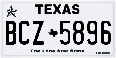 TX license plate BCZ5896