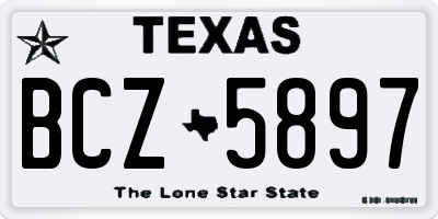 TX license plate BCZ5897