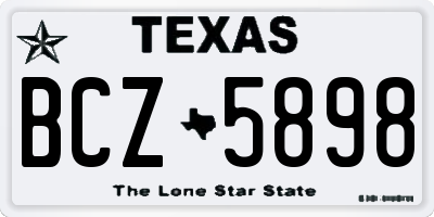 TX license plate BCZ5898