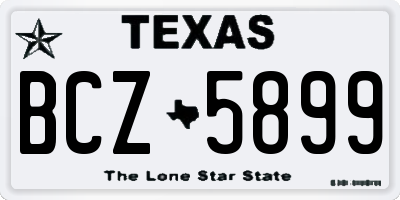 TX license plate BCZ5899