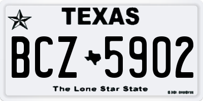 TX license plate BCZ5902