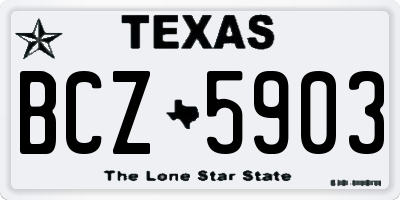 TX license plate BCZ5903