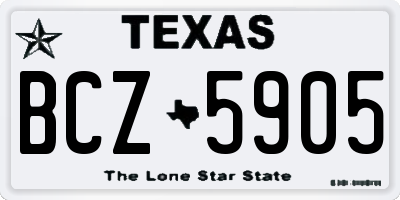 TX license plate BCZ5905