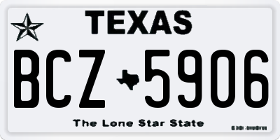 TX license plate BCZ5906
