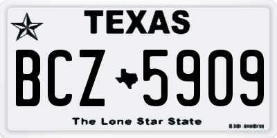 TX license plate BCZ5909