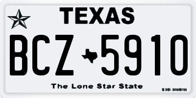 TX license plate BCZ5910