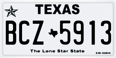 TX license plate BCZ5913