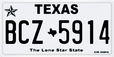 TX license plate BCZ5914