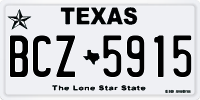TX license plate BCZ5915