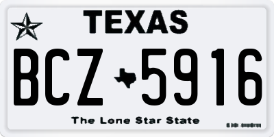 TX license plate BCZ5916