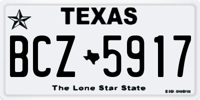TX license plate BCZ5917