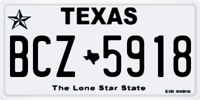 TX license plate BCZ5918