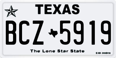 TX license plate BCZ5919