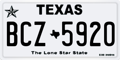 TX license plate BCZ5920