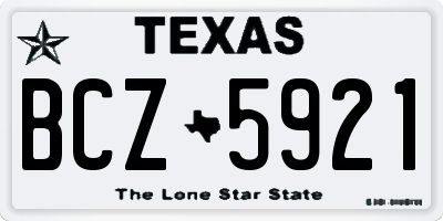 TX license plate BCZ5921