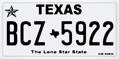 TX license plate BCZ5922
