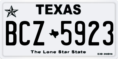 TX license plate BCZ5923