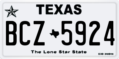 TX license plate BCZ5924