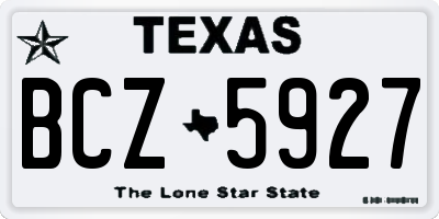 TX license plate BCZ5927