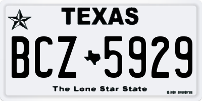 TX license plate BCZ5929