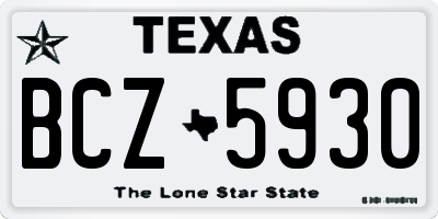 TX license plate BCZ5930